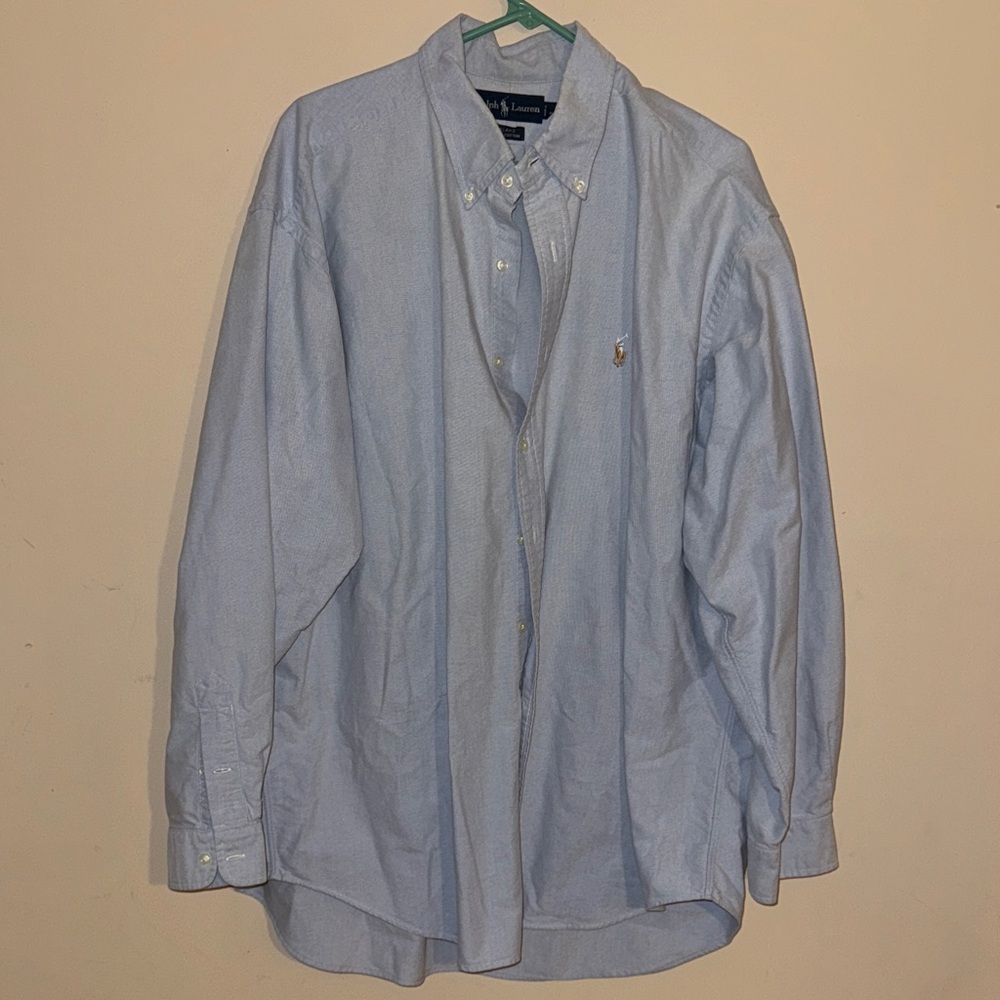 Ralph Lauren Light Blue Cotton Shirt XXL Y2K The Blake